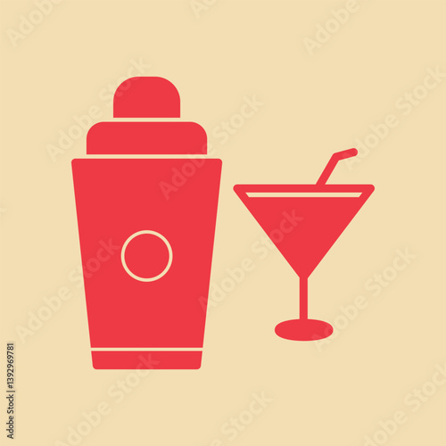 Cocktail Shaker trendy art attractive abstract vector illustration colorful useful design