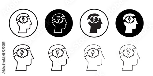 Nervous breakdown icon vector logo set collection for web app ui