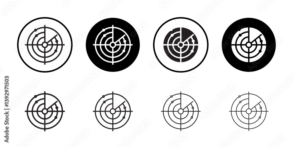 radar detection icon vector logo set collection for web app ui radar detection icon vector logo set collection for web app ui