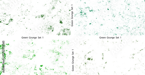 green grunge set. green paint splashes background. street texture worn metal peeling posters distressed grain and loud quiet imbalance.