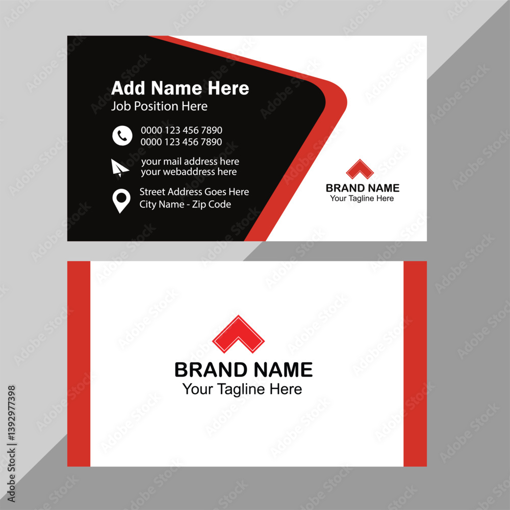 Fototapeta premium Modern and simple business card design Creative and Clean Business Card Template horizontal simple clean template