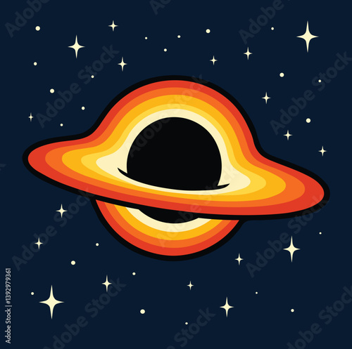 Black Hole in Space with Stars illustration
