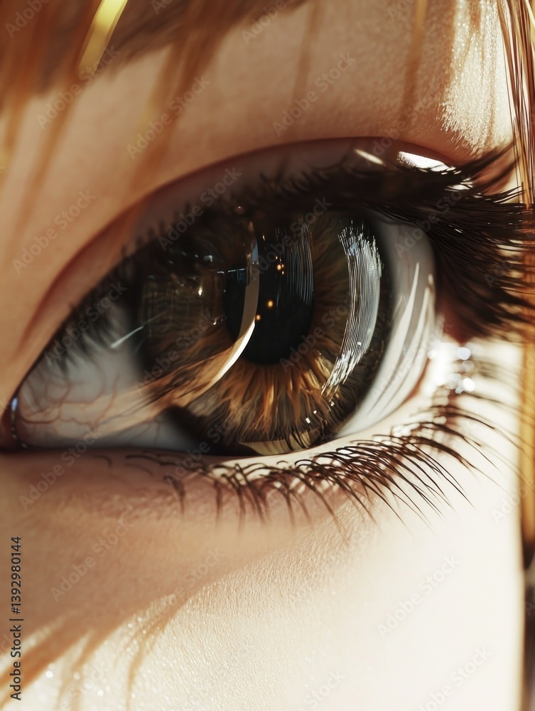 Close-up of eye with long eyelashes