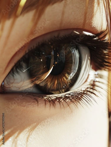 Obraz na płótnie Close-up of eye with long eyelashes w salonie