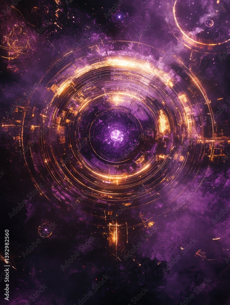 Purple Black Circular Design