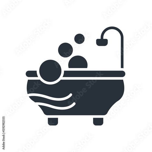 shower bath icons isolated on White Background. Flat style design
