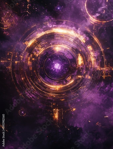 Obraz na płótnie Purple Black Circular Design w salonie