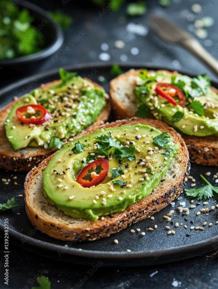 Avocado toast with tomatoes