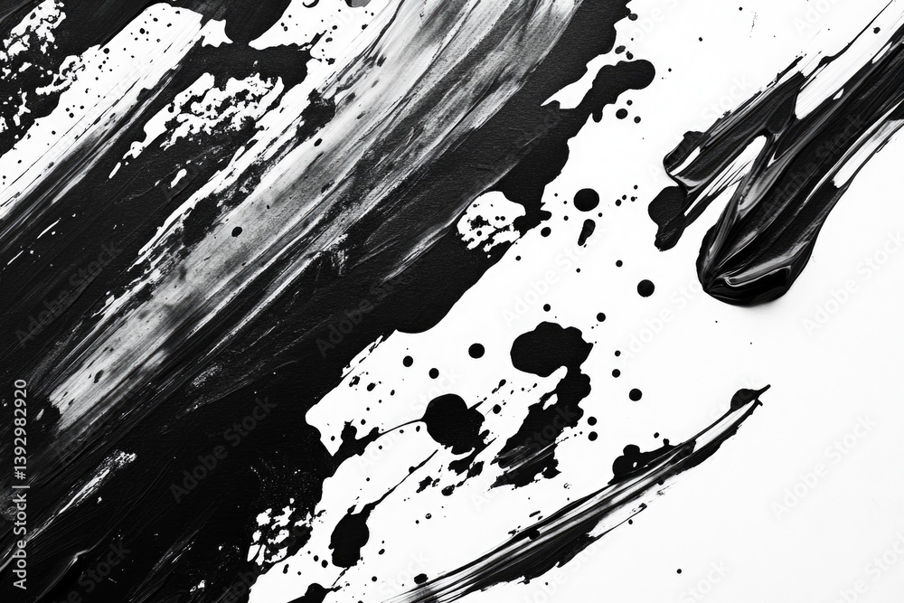 Black and White Paint Splatters