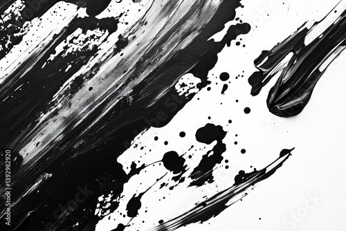 Obraz na płótnie Black and White Paint Splatters w salonie