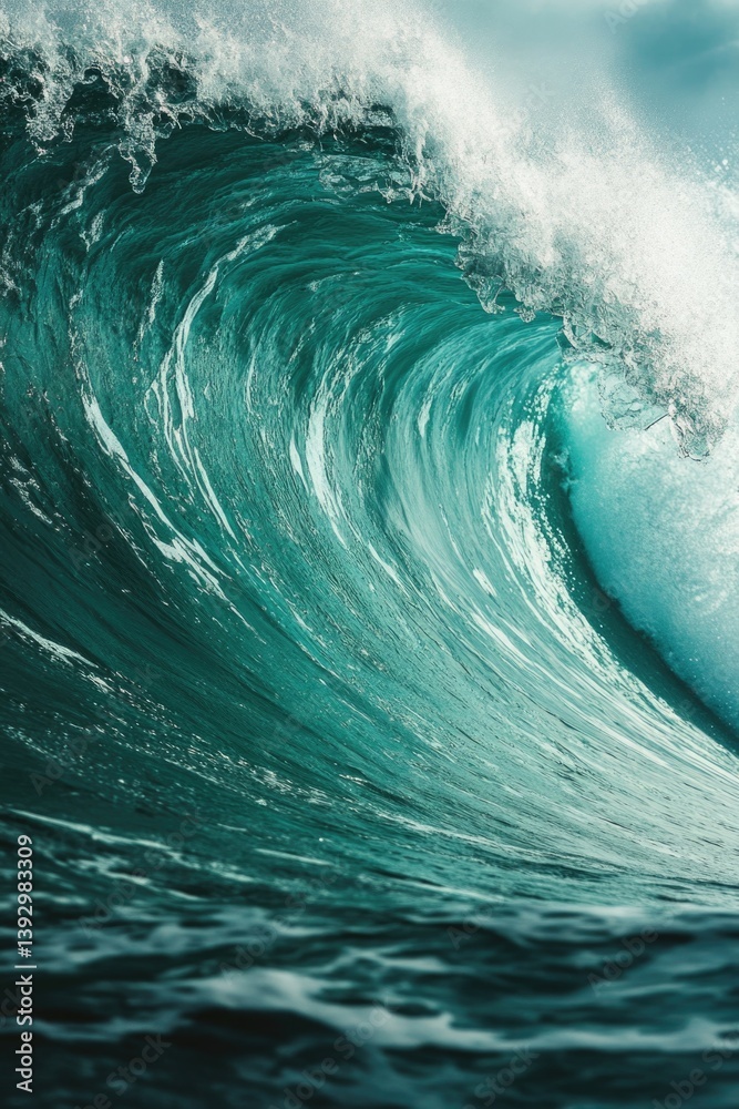 Surfer riding wave