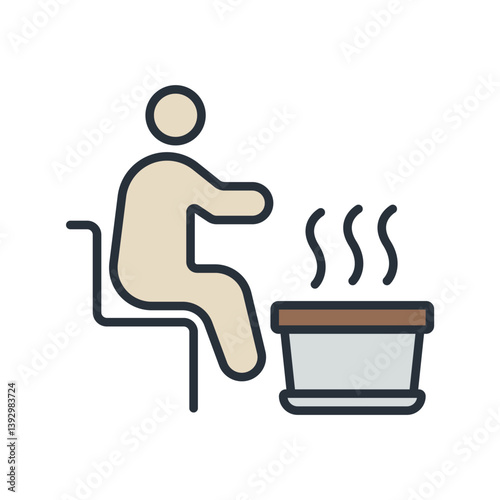 sauna icons isolated on White Background. Flat style design