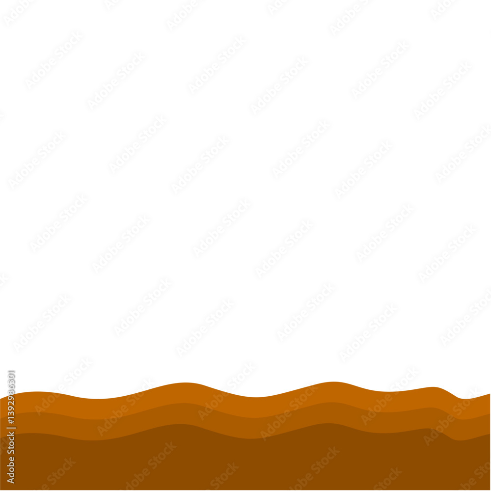 Obraz premium Flat Style Brown Soil Layer