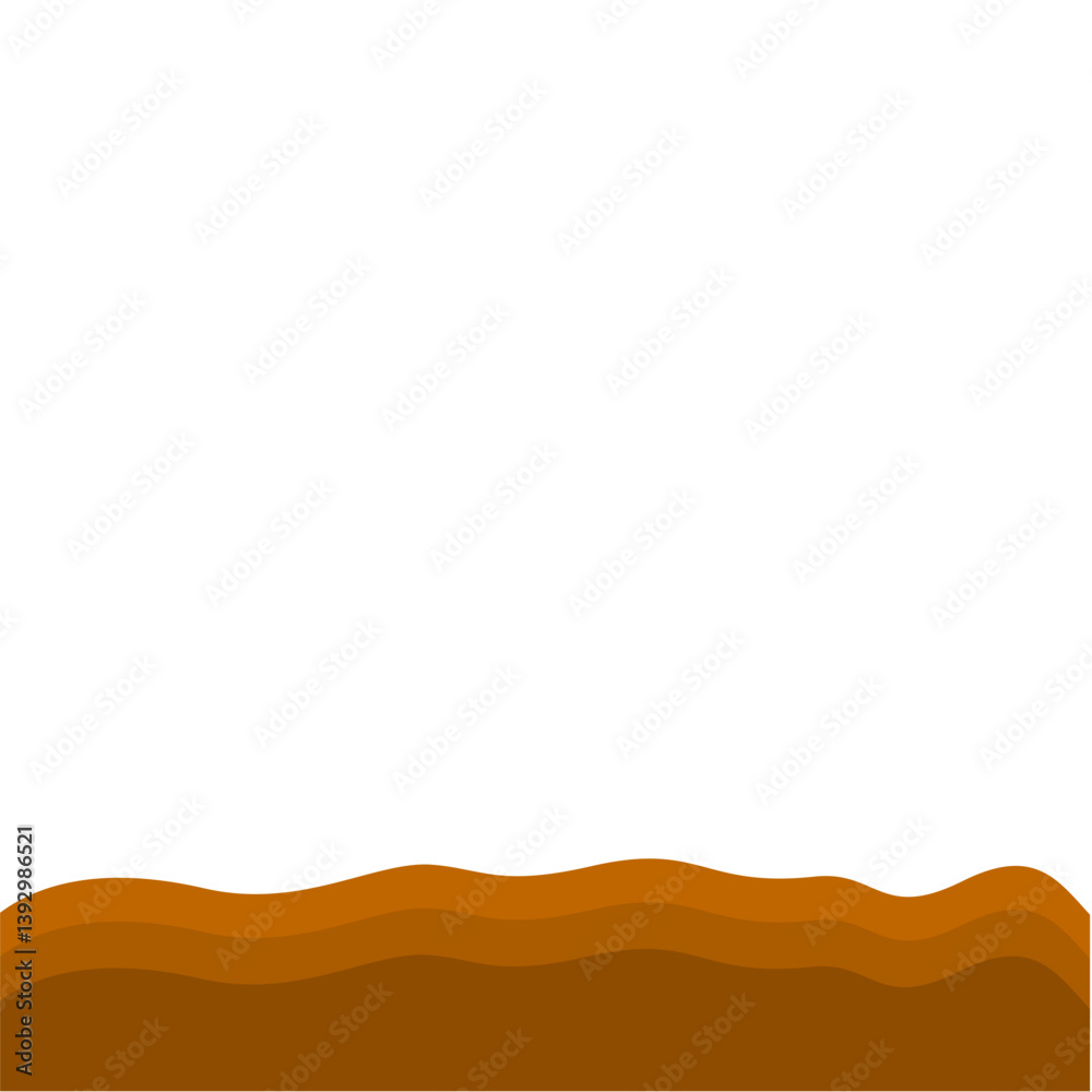 Fototapeta premium Flat Style Brown Soil Layer