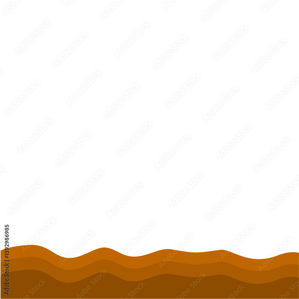 Obraz premium Flat Style Brown Soil Layer