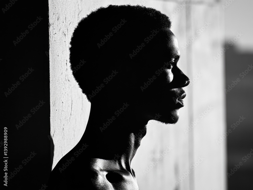 Black and White Portrait of Man