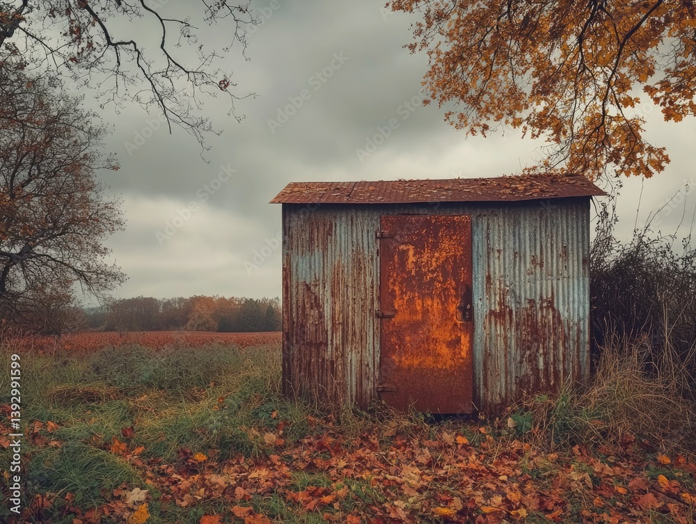 Rusted Shed in Field