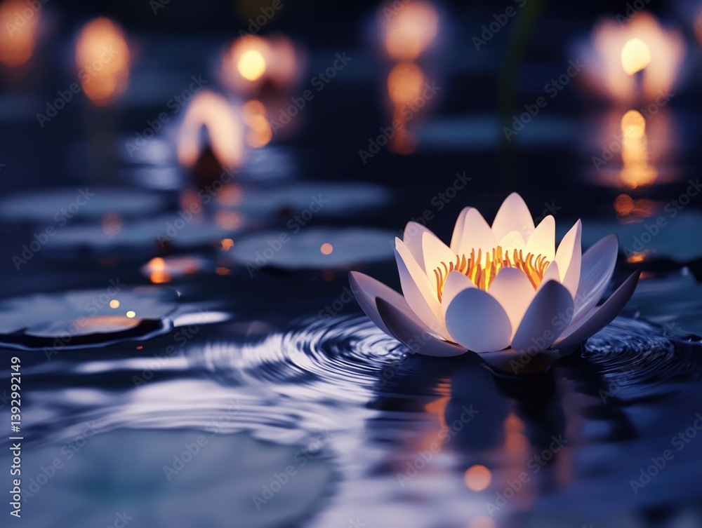 White flower on water