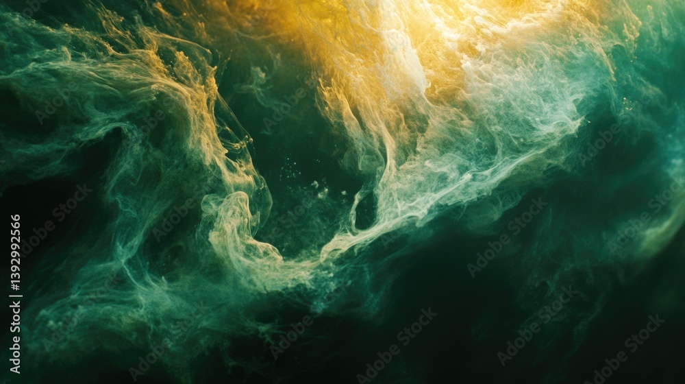 Green and Yellow Substance Close-up
