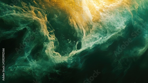 Obraz na płótnie Green and Yellow Substance Close-up w salonie