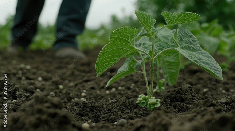 Seedling emerging from soil