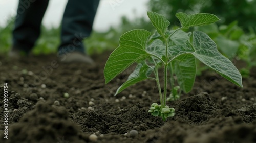 Obraz na płótnie Seedling emerging from soil w salonie