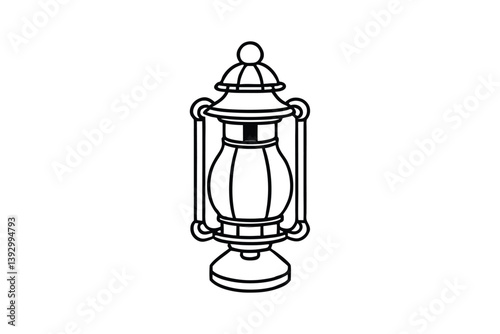 Line art drawing of a Victorian gas lantern.eps