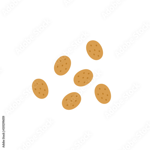Pet dry food illustration. Pet shop cat product. Flat cartoon snack for animal.