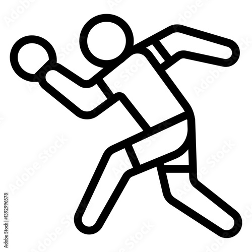Player with racket deflect shot line icon, tennis sport concept. Vector graphics. Sportsman and defence sign on white background, style mobile or design.