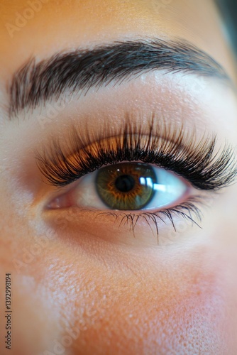 Obraz na płótnie Person's Eye With Long Eyelashes Close Up w salonie