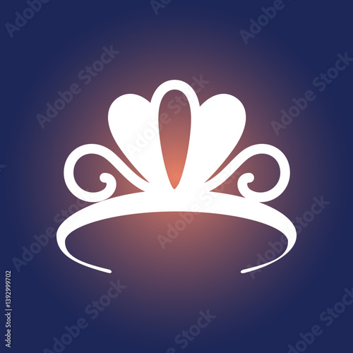 Tiara trendy icon respectable abstract vector illustration colorful artwork beautiful design