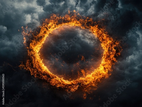 Obraz na płótnie Ring of fire in clouded sky w salonie