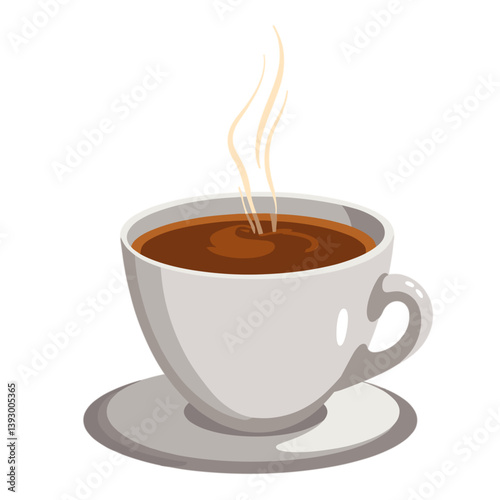Hot coffee cup with steam 