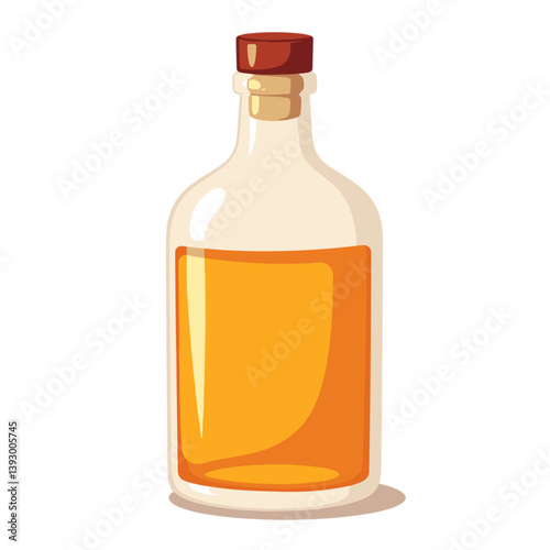 Transparent bottle of amber liquid 
