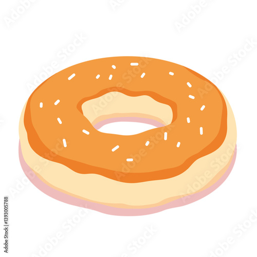 Delicious glazed donut with sprinkles 
