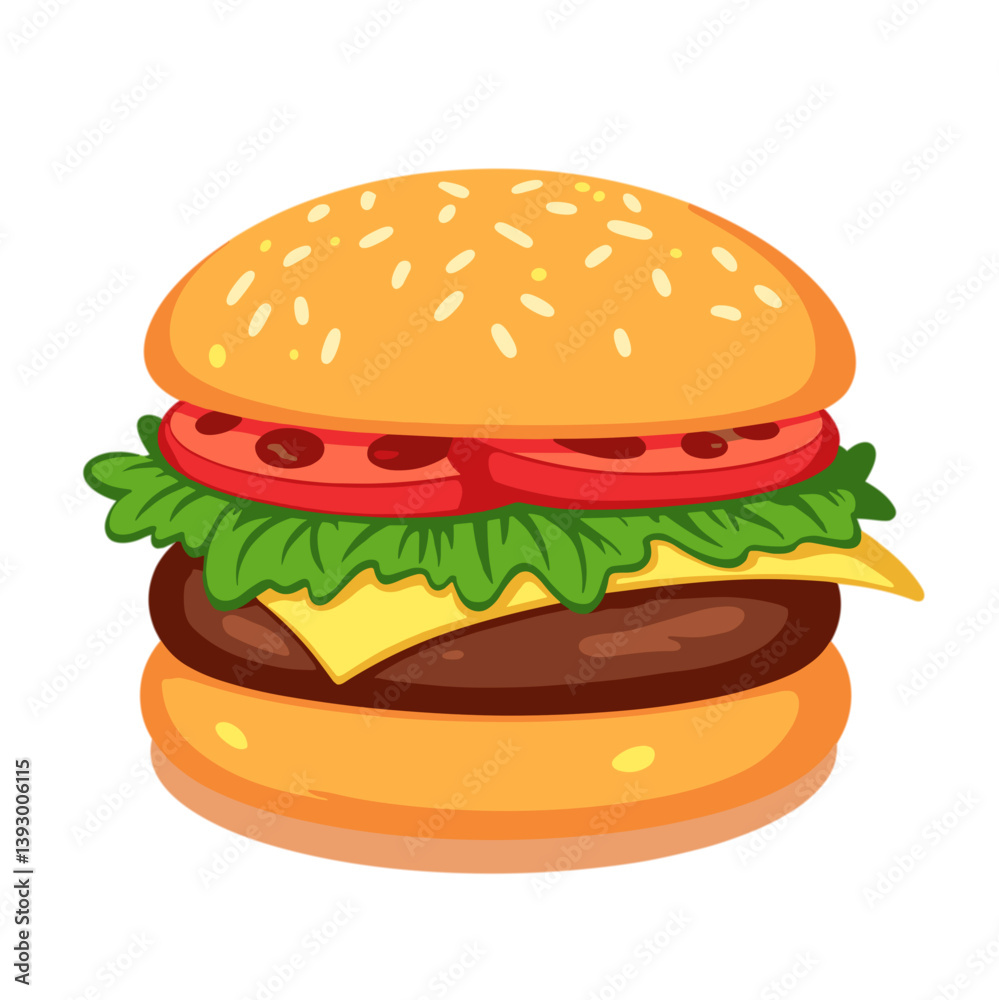 Hamburger illustration with no background Hamburger illustration with no background