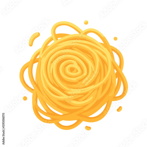 Yellow pasta no background spiraled shape  