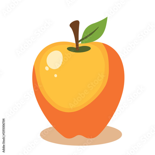 Orange apple illustration with no background  