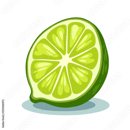 Lime slice illustration with no background  