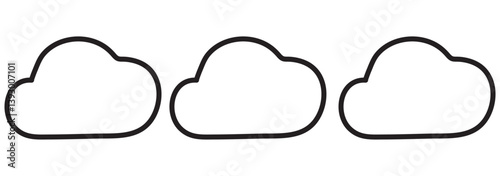 Cloud icon set - vector. cloud symbol in line and glyph style. Vector illustration