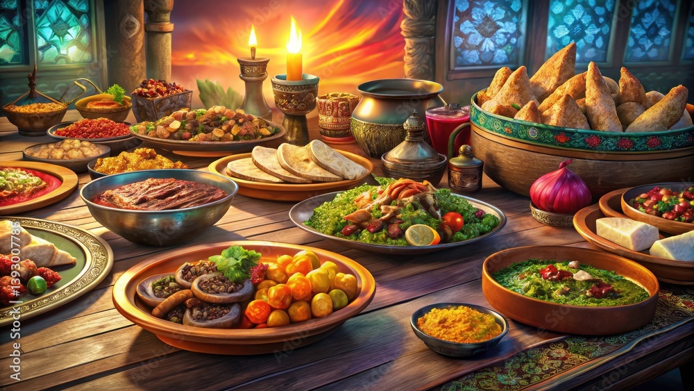 Fototapeta premium Delicious Middle Eastern & Turkish Food Photography: Recipes, Dishes & Cuisine