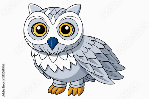 owl on white background