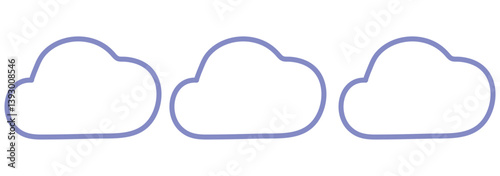 Cloud icon set - vector. cloud symbol in line and glyph style. Vector illustration