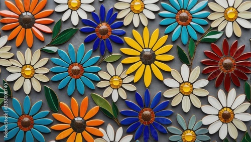 Wallpaper Mural Colorful mosaic flower design Torontodigital.ca