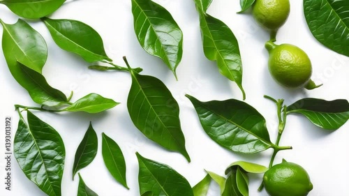 Wallpaper Mural Citrus leaves isolated on a white background. Torontodigital.ca