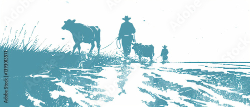 Ranch Life with Cattle Herd