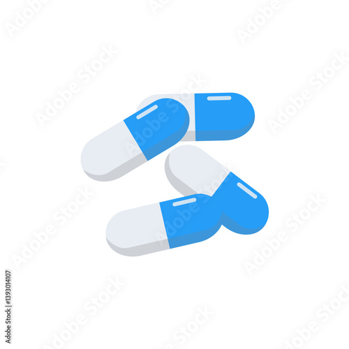 Medical pill icon. Vector illustration.