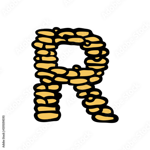 Font Text Bricks Cute Illustration