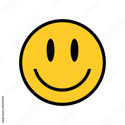 Smiley icon. Smiley face flat icon. Yellow smile symbol