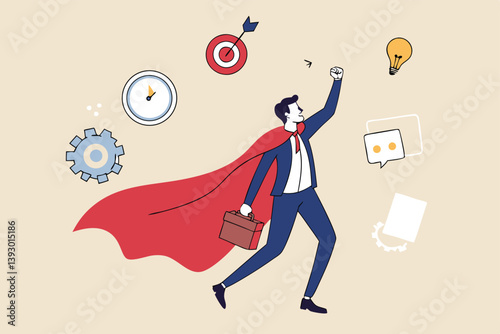 Competence skills or ability for work responsibility, professional, work experience, capability or qualification for job or career development concept, success businessman with competency skills set.